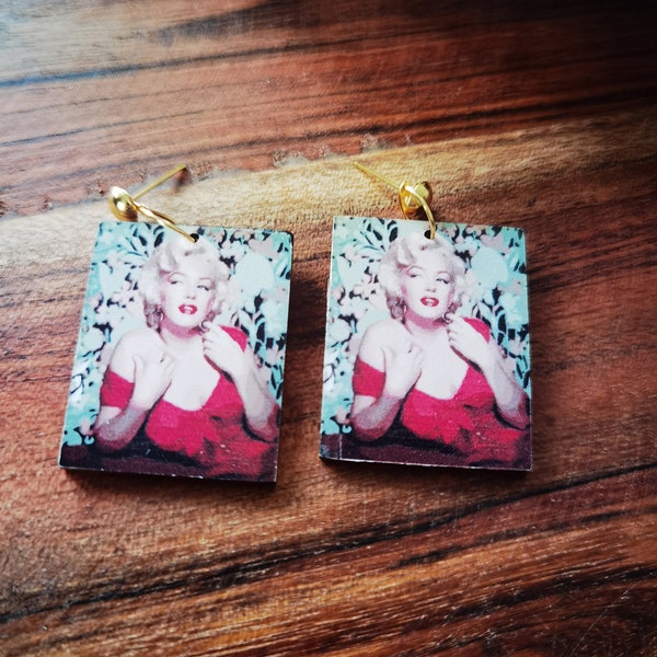 Marilyn Monroe Ohrringe/ Wood/ Earrings/50s/ Rockabilly