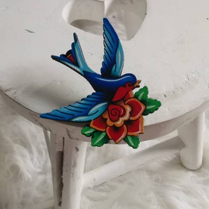 Rockabilly/vintage/swallow/swallow brooch