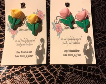 Boucle d’oreille fleur / Fleur de printemps / Boucles d’oreilles fleur