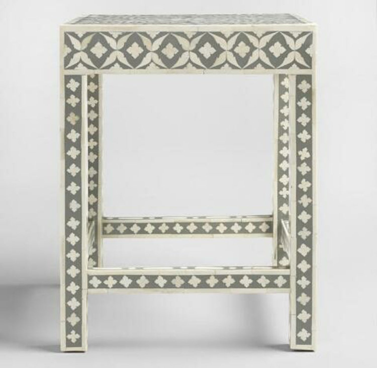 Handmade Inlay Side Table – Handmade Floral Inlay End Table | Boho ...