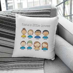 Almohada de retrato de grupo o familia ilustrada personalizada