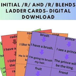 Initial /r/ et /r/ Blends Word Hiérarchie Cartes Téléchargement numérique