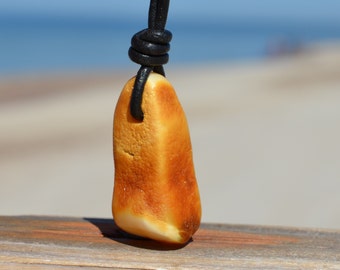 Amber Stone Amulet/ Raw Baltic Amber Nugget/ Amber Jewelry/ Gift Idea for Men or Women
