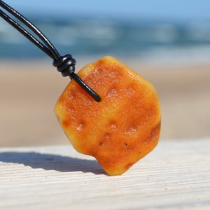 natural amber stone pendant, Baltic amber jewelry, protection healing pendant, gift idea for men or women