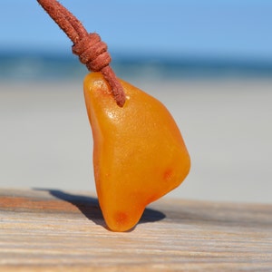 Raw Amber Amulet/Natural Baltic Amber Pendant/ Gift Idea For Men or Women