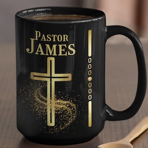 Personalized Pastor Coffee Mug Gift For Ministers and Clergy, Pastor Appreciation Custom Birthday Coffee Cup With Name
