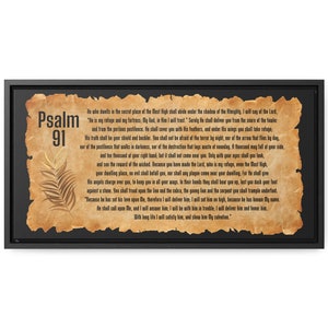 Psalm 91 Bible Verse Canvas Wall Art, Christian Home Decor And Housewarming Gift