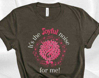 Choir Music or Band Director T Shirt, Worship Team Leader Christian Church Music Teacher Gift Tee, Joyful Noise Musical Notes Shirt