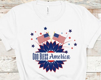 God Bless America Christian Faith Independence Day T-shirt