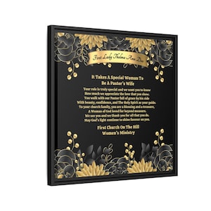 Custom Pastor's Wife Gift Plaque For Appreciation or Anniversary Framed Canvas Wrap, Thank You Poem From Church Wall Hanging - Special Woman afbeelding 6