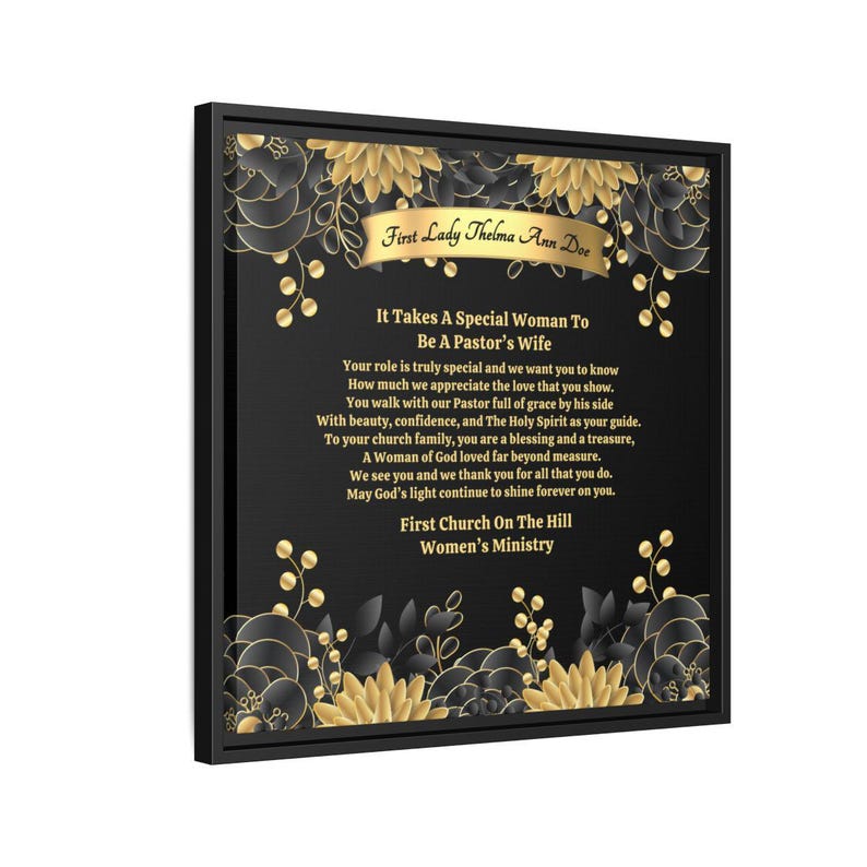 Custom Pastor's Wife Gift Plaque For Appreciation or Anniversary Framed Canvas Wrap, Thank You Poem From Church Wall Hanging - Special Woman afbeelding 6
