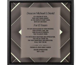 Personalized Church Deacon Appreciation Canvas Wrap Framed Wall Art, Thank You For Your Service Wall Plaque Gift - As A Deacon Of Faith