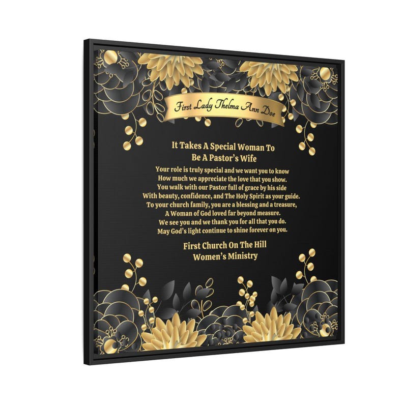 Custom Pastor's Wife Gift Plaque For Appreciation or Anniversary Framed Canvas Wrap, Thank You Poem From Church Wall Hanging - Special Woman afbeelding 8