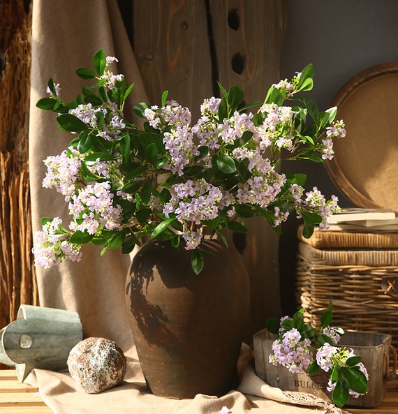 28 Artificial Lilac Flowers Silk Purple Flowers Home Etsy