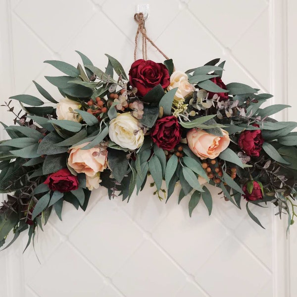 Wedding Arch Flowers Burgundy Etsy