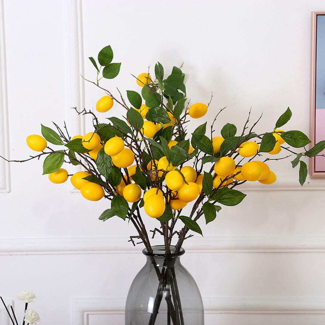 28 Artificial Lemon Fruit Arrangement Faux Fall Fruit Etsy