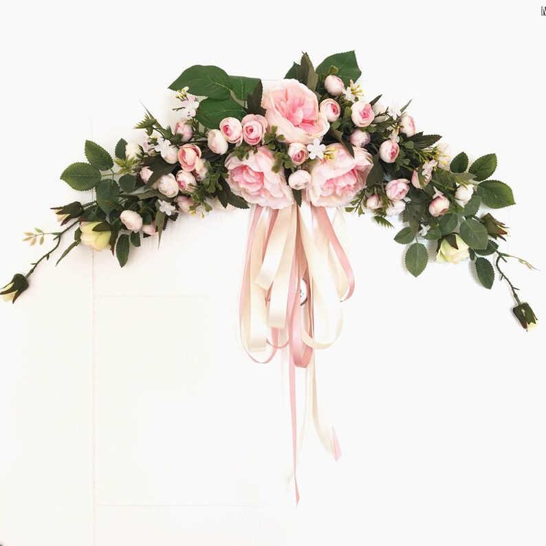 Pink Rose Silk Flower Swag for Front Door/Wedding Etsy