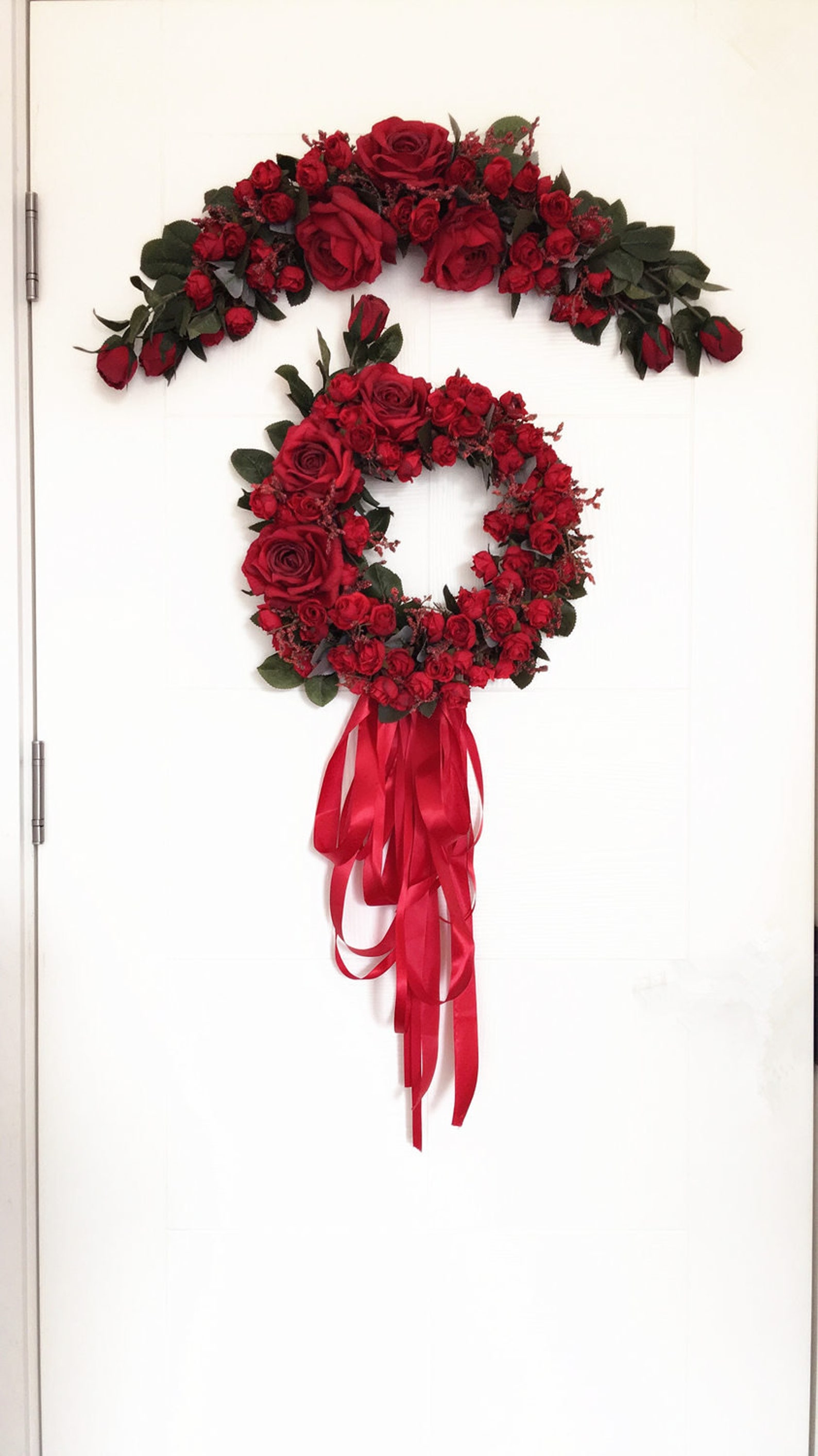 Pink Rose Silk Flower Swag for Front Door/wedding Etsy