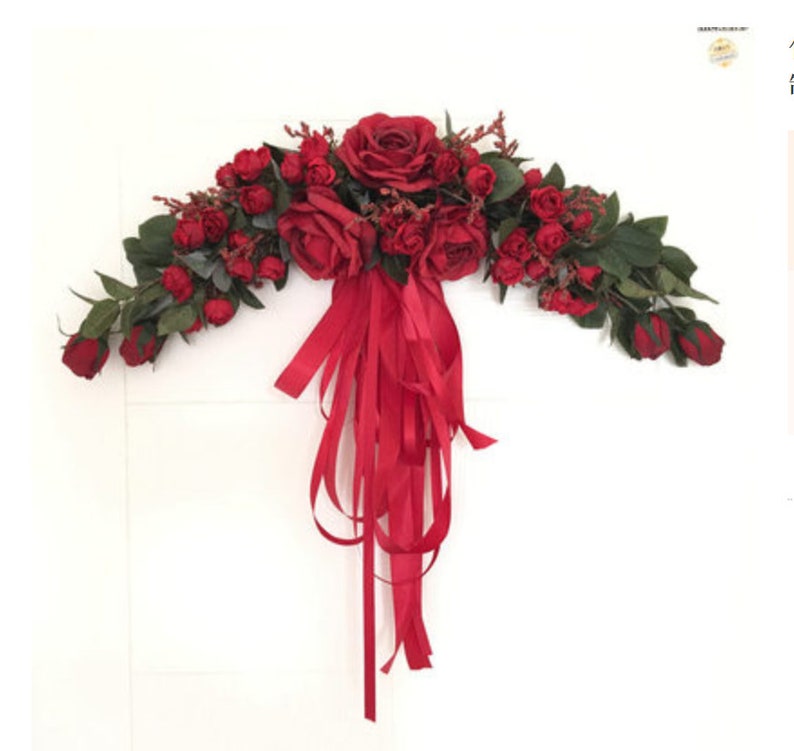 Pink Rose Silk Flower Swag for Front Door/wedding Etsy Australia