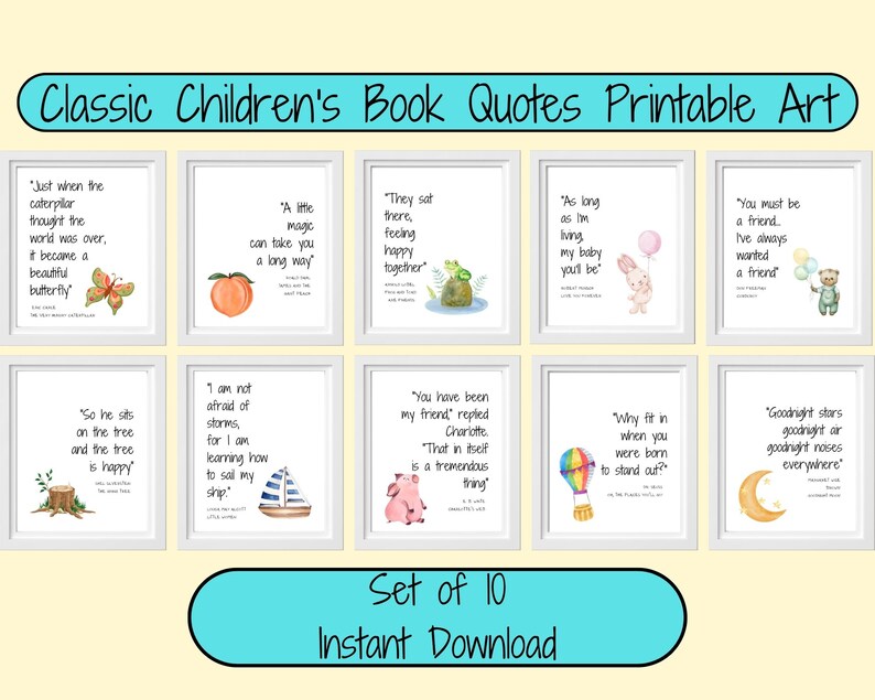 Classic Children's Book Art Kids Art Prints Children's Book Quotes ...