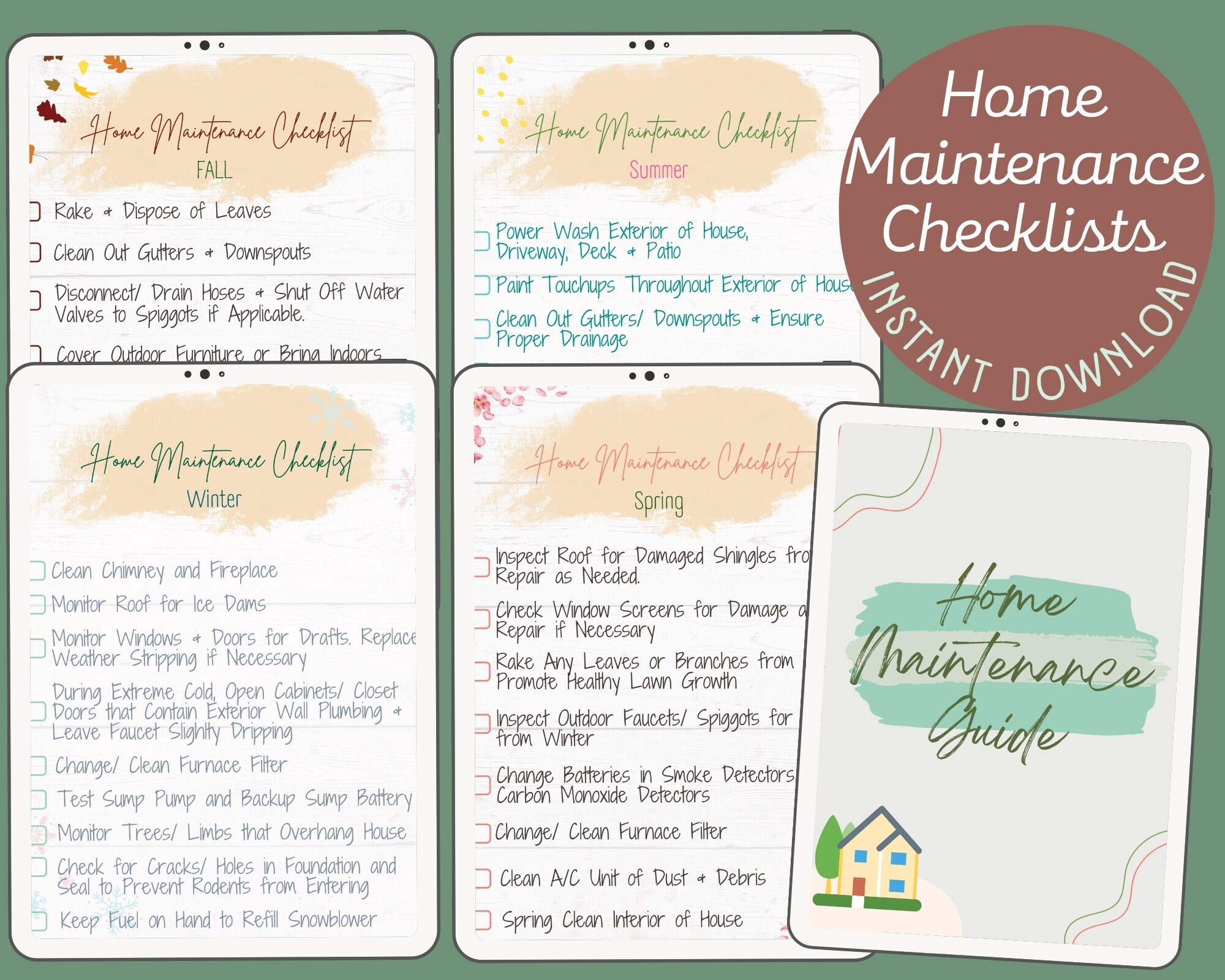 Home Maintenance Binder Household Management Book House Planner Binder ...