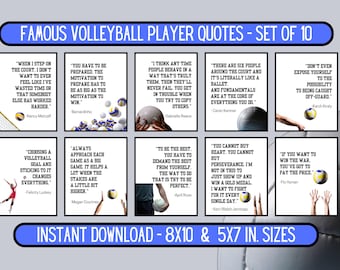 Famous Volleyball Player Quotes | Inspirational Volleyball Sayings | Motivational Sports Quotes | Popular Volleyball Players | PDF Printable