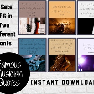 Famous Musician Quotes | Rock and Roll Legends Wall Art | Inspirational Quotes Printable Art | Instrument Art Decor | Instant Download |