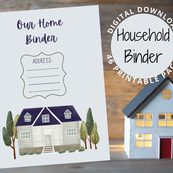 Household Maintenance Binder | Home Management | Home Resource Book | Emergency Binder | New Home Binder | Easy to Use | 46 Printable Pages