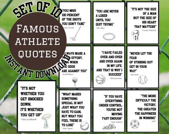 Famous Athletes Quotes | Motivational Sports Sayings  | Popuar Athlete Inspirational Quotes | Basketball | Home Office Gallery | PDF Print