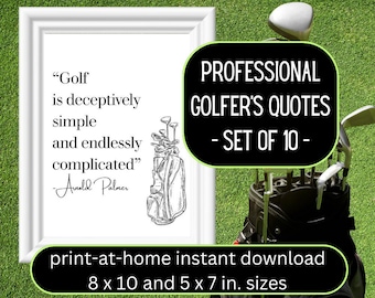 Golf Quotes | Professional Golf Player Quotes | Inspirational Sports Quotes | Motivational Golf  Sayings | Famous Golfers | PDF Set of 10