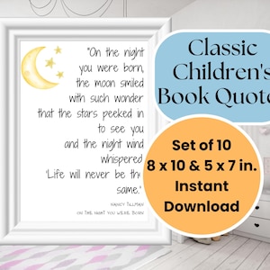 Livres classiques pour enfants | Citations de livres pour enfants | Impressions littéraires pour enfants | Impressions d'art pour chambre d'enfants | Art mural pour chambre d'enfant | Téléchargement instantané PDF