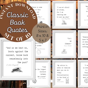 Classic Book Quotes Art | Literature Quotes Art | Book Quotes Prints |  Book Quotes Wall Art | Literary Quotes | Book Quotes | Famous Quotes