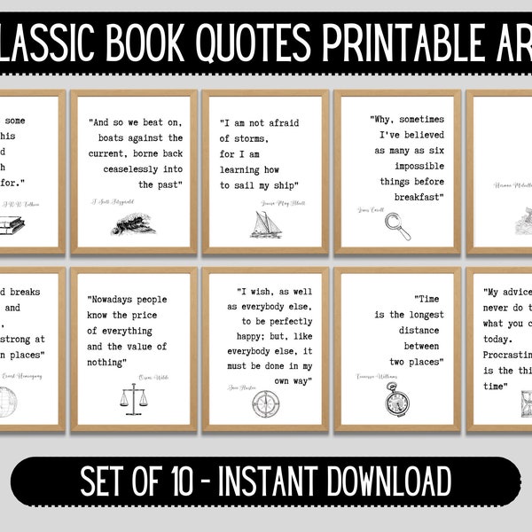 Vintage Book Quotes Wall Decor - Etsy