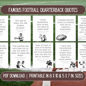 Cytaty piłkarzy | Cytaty profesjonalnych rozgrywających | Inspirujące cytaty sportowe NFL | Motywujące plakaty piłkarskie | Zestaw 10 plakatów PDF