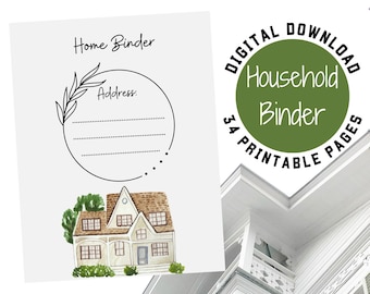 Home Management Binder | Home Maintenance Binder | Emergency Binder | New Home Binder | Home Management | Home Binder | PDF Printable