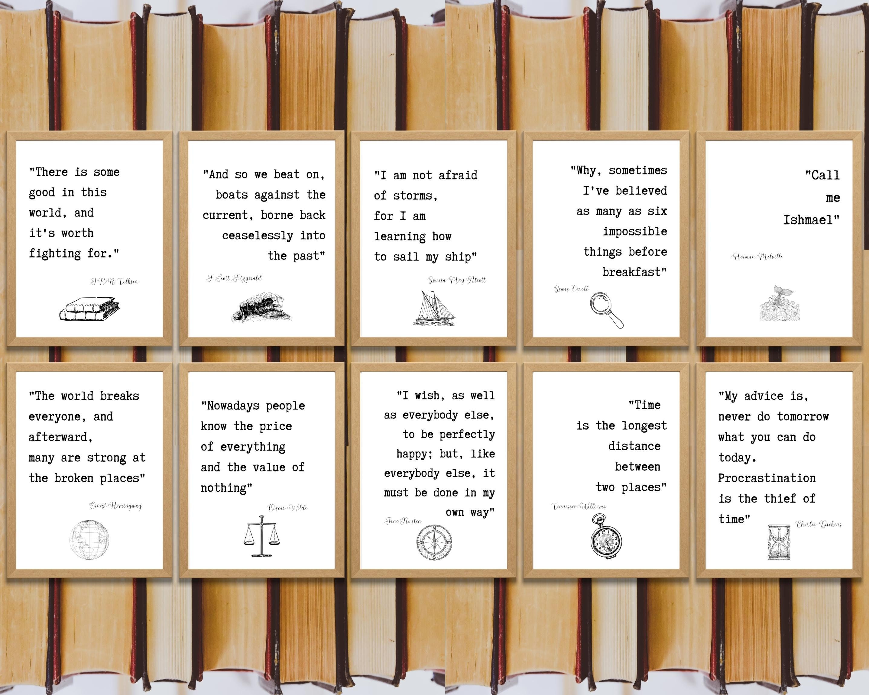 Classic Book Quotes Printable Art | Literature Quotes Art | Famous ...