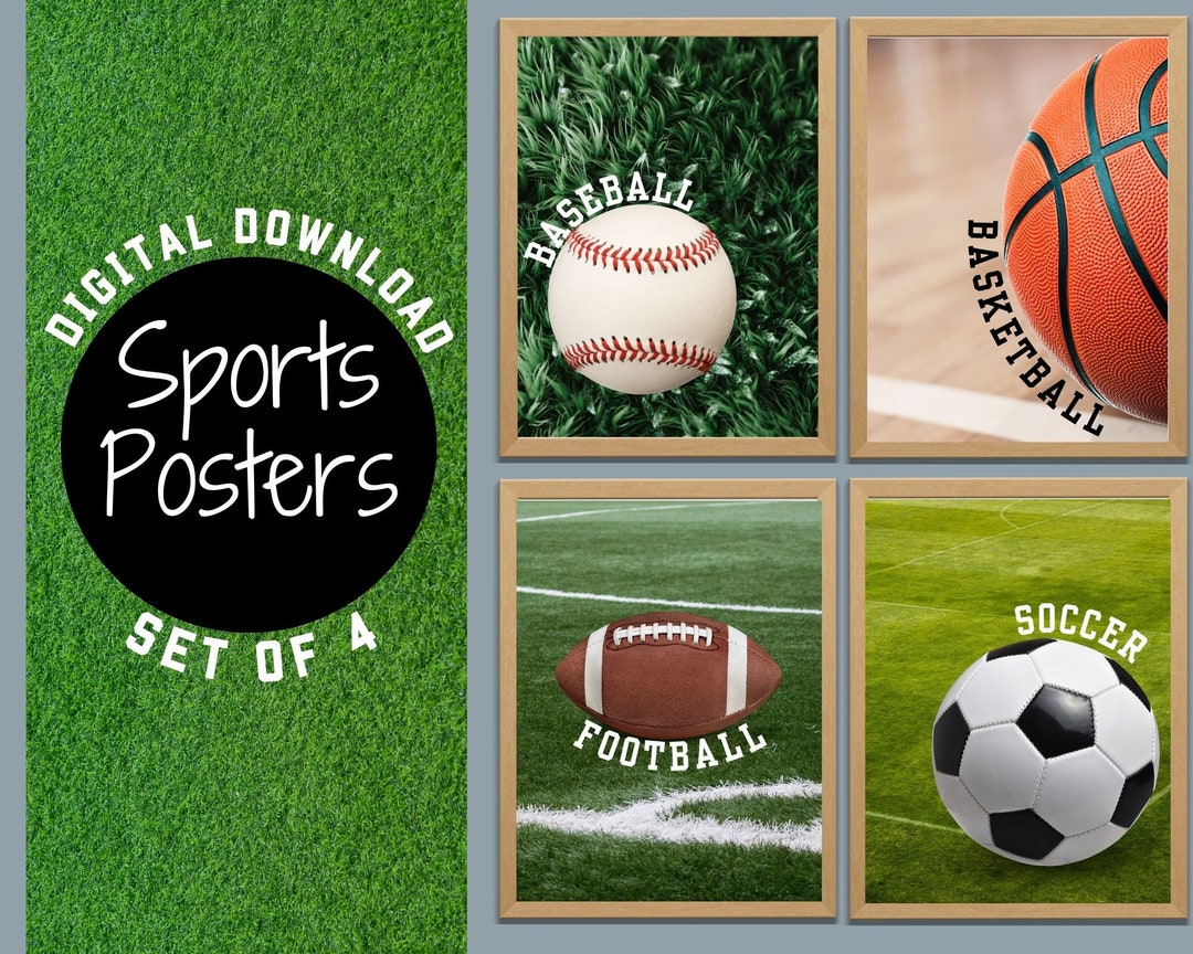 Sports Posters Sport Themed Art Boys Room Wall Posters Boys Room Decor