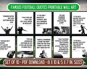 Famous Football Player Quotes | Professional Athlete Quotes | Inspirational Football Quotes | Motivational Sports Posters | PDF | Set of 10
