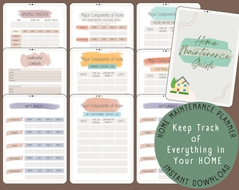 Home Management Binder, Home Maintenance Pages, Printable Home Planner, Major Components Tracker, Appliance Template, PDF Download