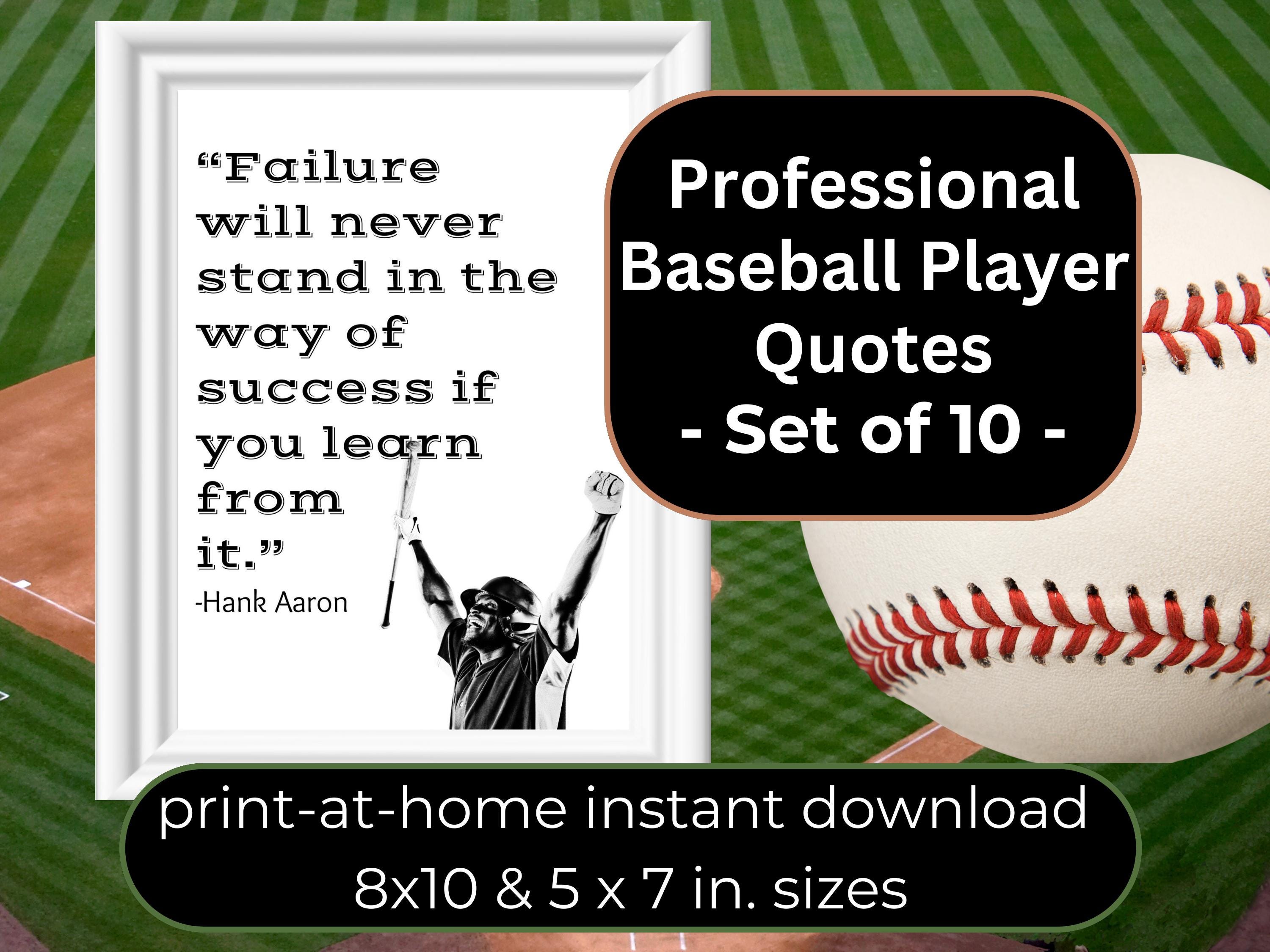 Baseball Quotes Wall Art | Baseball Legends Posters | Motivational Sports Quotes | Inspirational Sports Sayings | Man Cave Decor | Printable