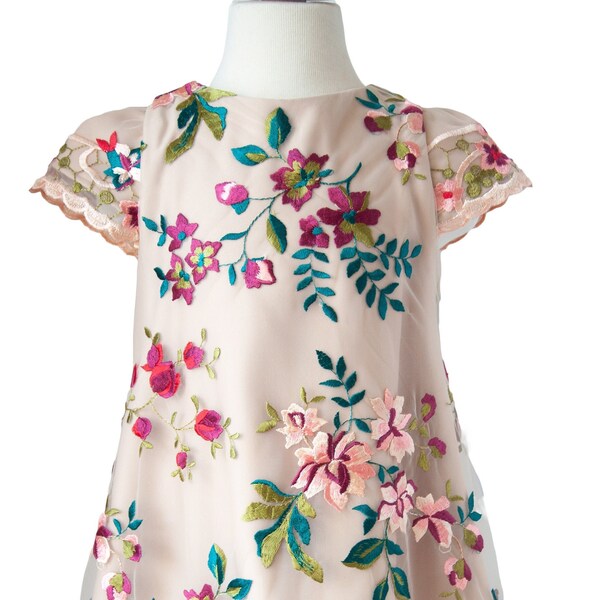 Floral Emb Kids Dress