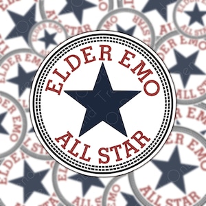 Elder Emo sticker Emo kid sticker MCR high top sneaker stickers It was never a phase