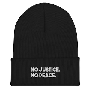 No justice No peace Beanie BLM Black Lives Matter Hat