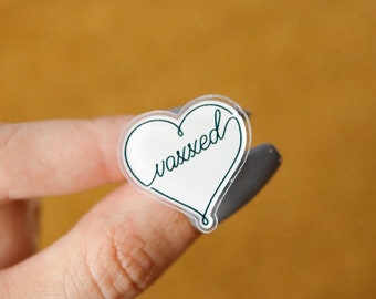Vaxxed vaccinated pin I’m vaccinated heart acrylic pin