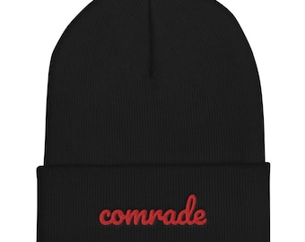 Comrade beanie leftist liberal socialist Cuffed Beanie better red than dead beanie