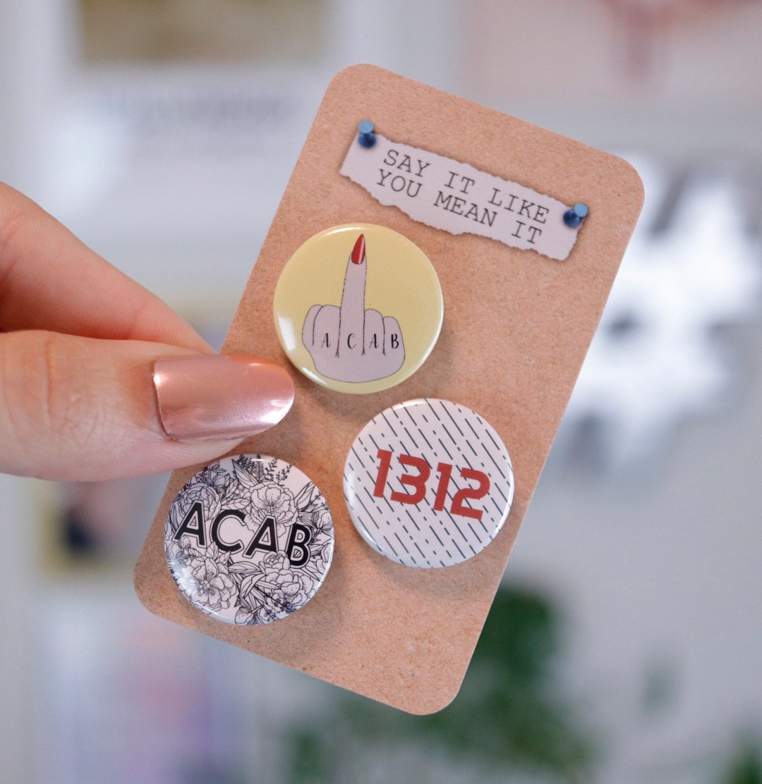 ACAB 1312 Button Bundle Pack Pro-choice Uterus Buttons My Body My ...