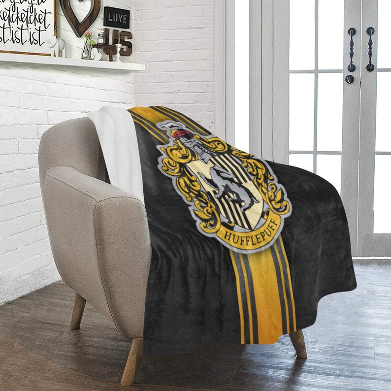 Hufflepuff Fleece blanket harry potter ultra soft fleece Etsy