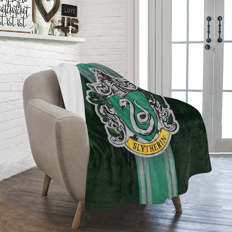 Slytherin Fleece blanket harry potter ultra soft fleece Etsy
