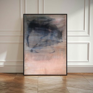 WATER | Original Abstract Art Ink Chinese Blue Calm Painting Modern Decor Wall Japandi Decor Blue Black Wabi Sabi Zen Living Room Office