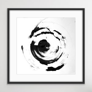 CIRCLE | Original Print Japandi Abstract Chinese Ink Painting Scandi Fine Art Zen Square Black and White Minimalist Wall hanging Art Print
